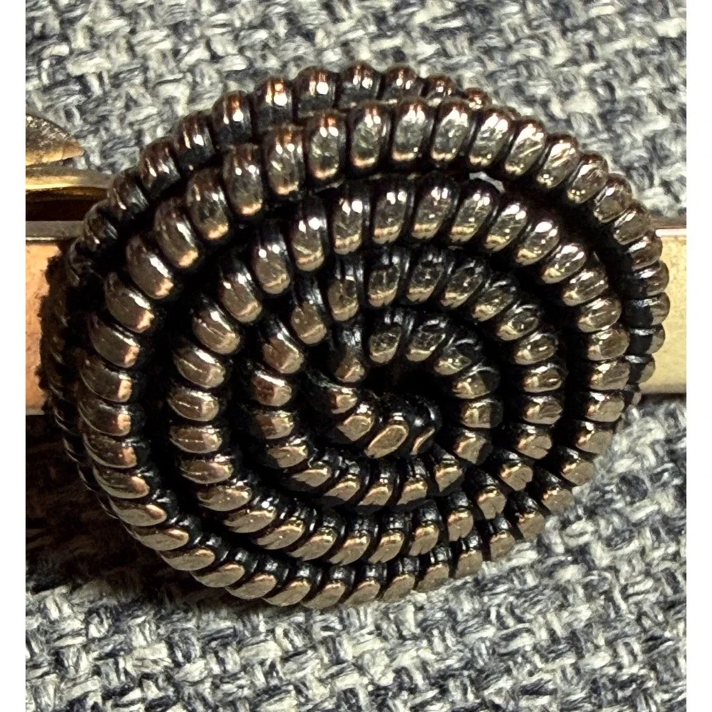 Vintage Gold Tone Spiral Rope Design Tie Clip Mens‎ Accessory